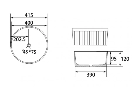 Накладная раковина Abber Bequem AC2114 41x41 фото