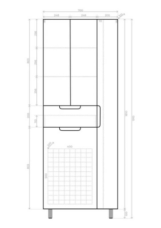Шкаф-пенал Style Line Оптима 700 ЛС-000010058 с корзиной фото