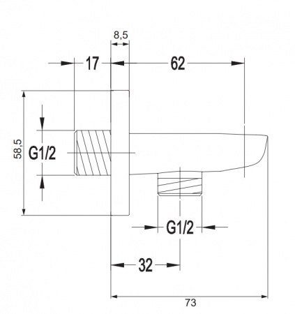 Подключение для душевого шланга Omnires Hudson 8879CR фото