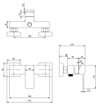 Cмеситель для душа Omnires Slide SL7740CR хром фото