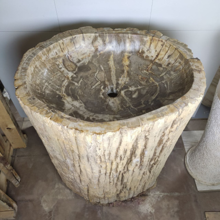 Раковина напольная из окаменелого дерева ODN-01499 (68*55*90) фото
