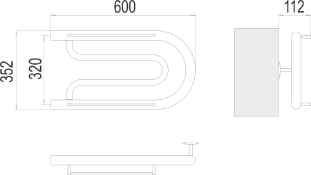Водяной полотенцесушитель Фокстрот 1" БШ 320х600 Terminus 4620768881022 фото