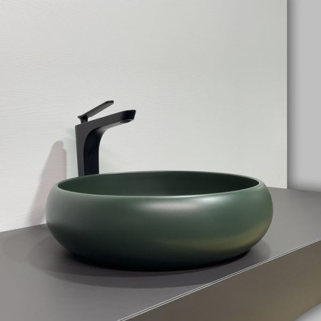 Накладная раковина Comforty 114MDG 00-00012529 41x41 темно-зеленая матовая фото