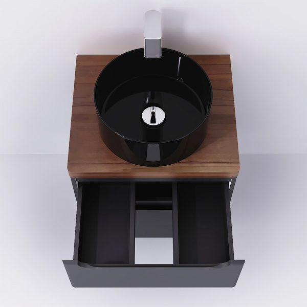 Тумба под раковину Jorno Wood Wood.01.60/P/GR 60 см серый фото