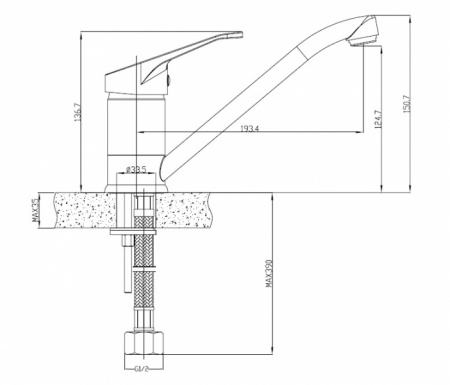 Смеситель для кухни Kaiser Planet 22533 серебро фото