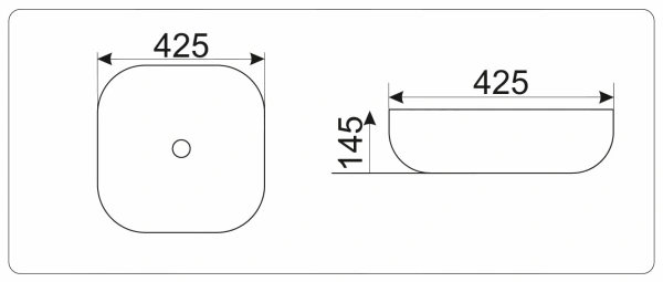 Накладная раковина GID Luxe Line D1301H004 42,5х42,5 фото