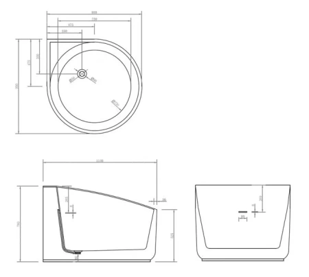 Ванна акриловая Abber AB9305 95x95 фото
