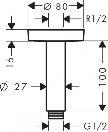 Кронштейн для верхнего душа Hansgrohe S 27393990 полированное золото фото