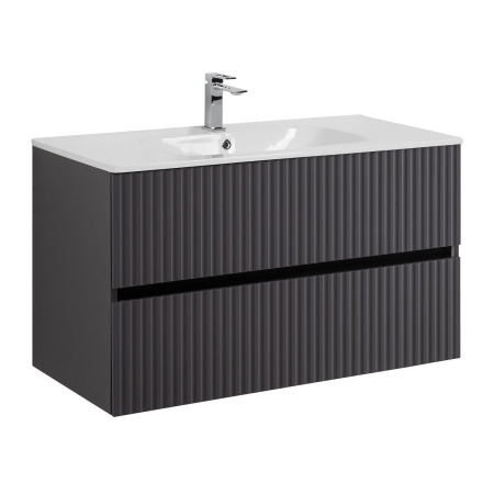 Тумба под раковину Art&Max Torino AM-TORINO-1000-2C-SO-GF-P графит фото