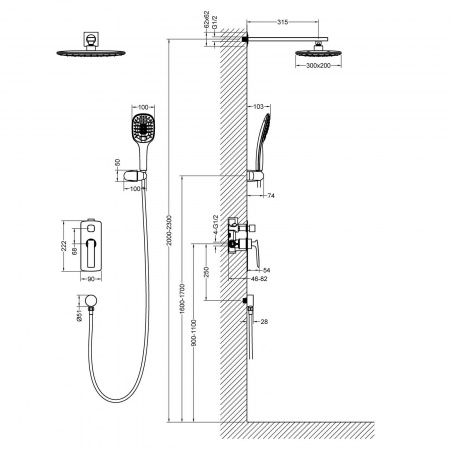 Душевая система скрытого монтажа Timo Helmi SX-4069/03SM фото