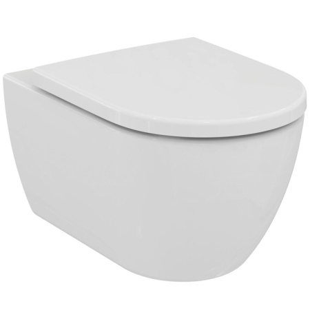 Подвесной унитаз безободковый Ideal Standard Ellisse T569201 с сиденьем Soft Close фото