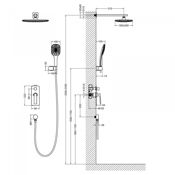 Душевая система скрытого монтажа Timo Helmi SX-4069/03SM фото