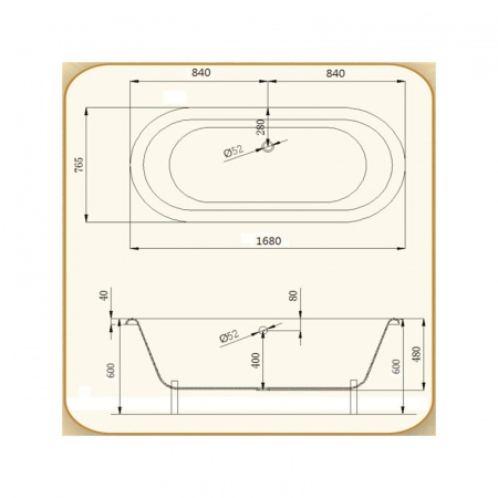 Чугунная ванна Magliezza Patricia Br 168x76 на ножках фото