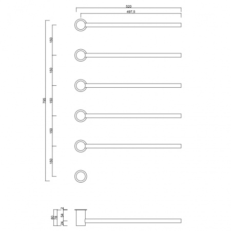 Электрический полотенцесушитель Abber Charme AH4005MB черный матовый фото