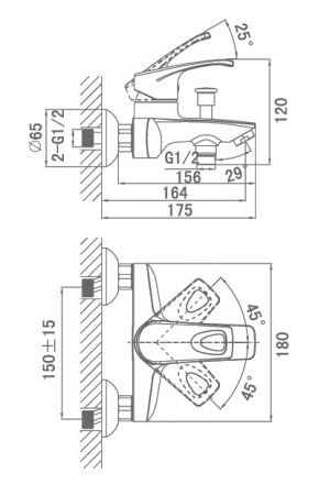 Смеситель для ванны с душем D&K Erlangen Bayern DA1183201 фото
