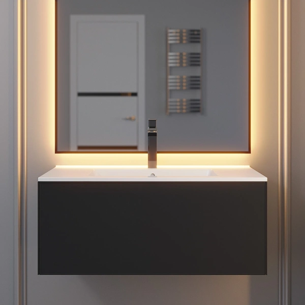 Тумба под раковину Uperwood Parma 85 3930205467 черная фото