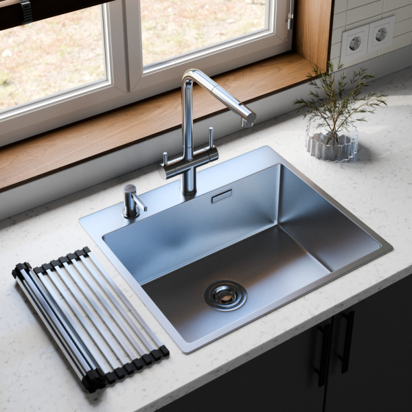 Смеситель для кухни под фильтр с вытяжной лейкой Milacio Ultra Monte MCU.561.SS нержавеющая сталь фото