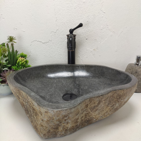 Накладная раковина из речного камня RS01465 (55*46*15) C12 фото