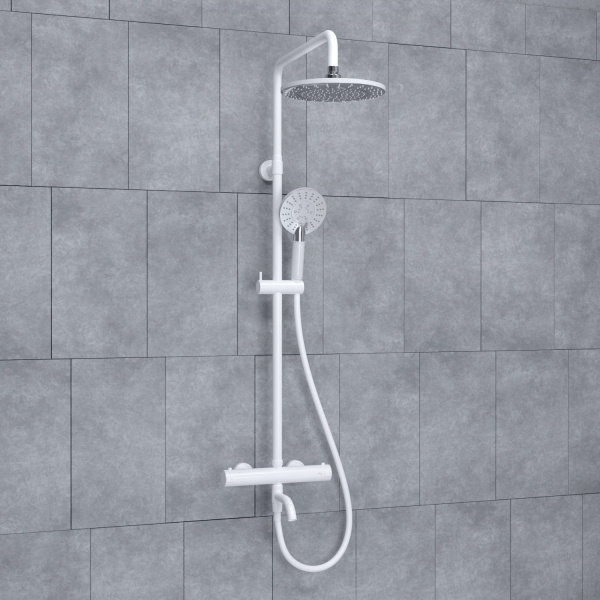 Душевая система (стойка) с термостатом WasserKRAFT Thermo  A188.067.058.WM белая матовая фото