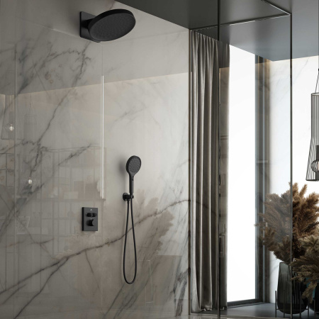Душевая система скрытого монтажа с термостатом Vincea Inspire VSFW-3I21MT3MB черная матовая фото