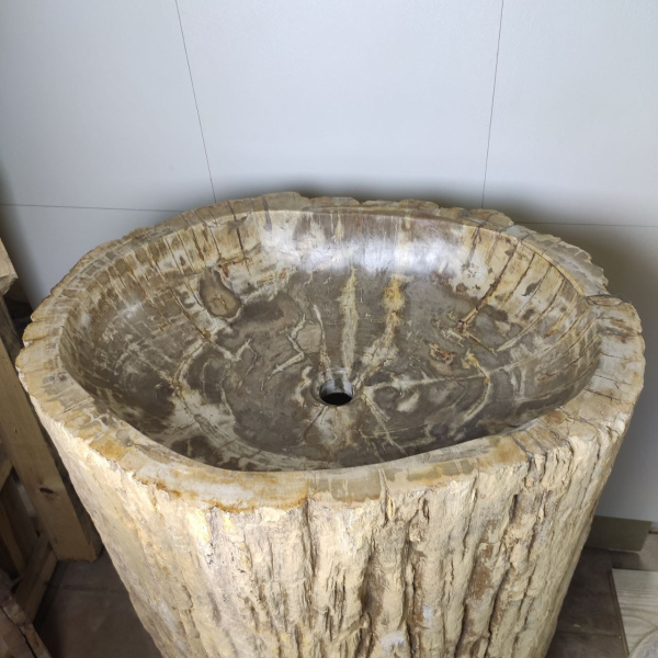 Раковина напольная из окаменелого дерева ODN-01499 (68*55*90) фото