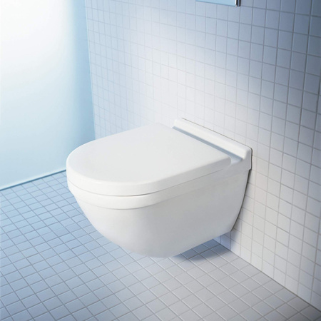 Подвесной унитаз безободковый Duravit Starck 3 45270900A1 (2527090000+006389) с сиденьем фото
