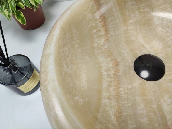 Накладная раковина из оникса Donut Yellow Small DO-01006 (45*45*13) фото