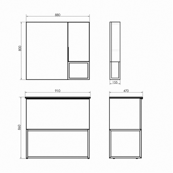 Тумба Comforty Равенна Лофт-90 дуб темно-коричневый с раковиной COMFORTY 90E фото