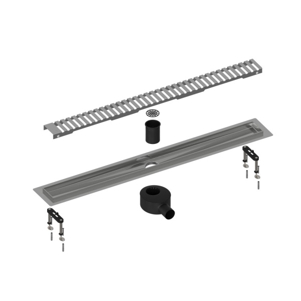 Душевой лоток Timo Drain System 90 DS230109/00 с перфорированной решеткой lines, хром фото