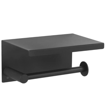 Держатель для туалетной бумаги с полочкой Boheme Uno 10971-B черный фото