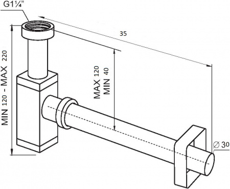 Сифон для раковины CeramaLux RD018 фото