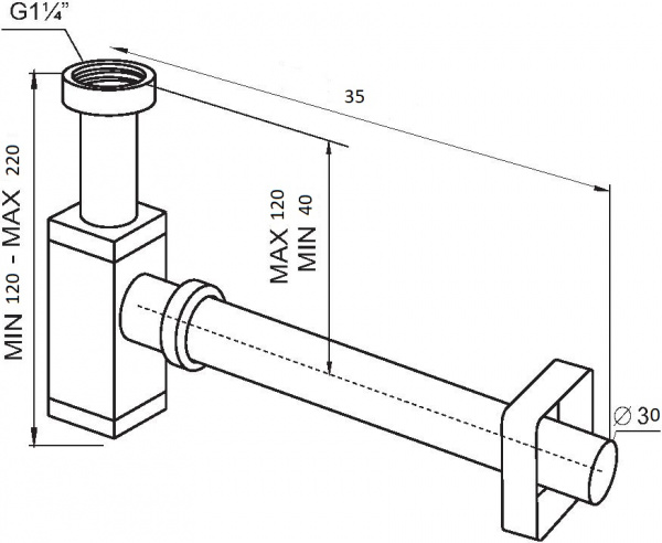 Сифон для раковины CeramaLux RD018 фото