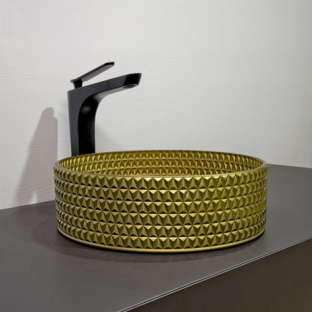 Накладная раковина из стекла Comforty GL05 00-00012243 36x36 золото фото