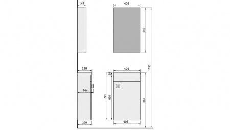 Зеркало-шкаф Raval Kub 40 Kub.03.40/W фото