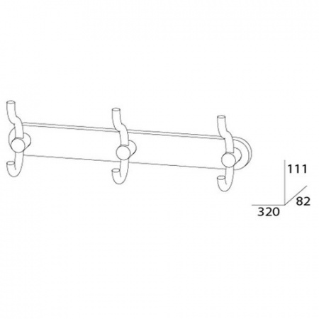 Планка с тремя крючками-вешалками Artwelle Harmonia HAR 006 фото