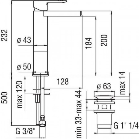 Высокий смеситель для раковины Nobili New Road RDC0158/2CR фото
