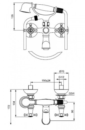 Смеситель для ванны с душем Ideal Standard Reflections B9657AA фото