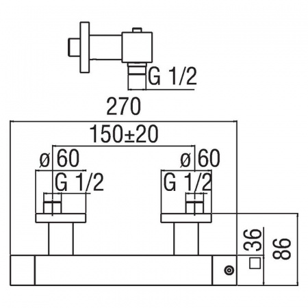 Термостат для душа Nobili Tower (TW00030CR) фото