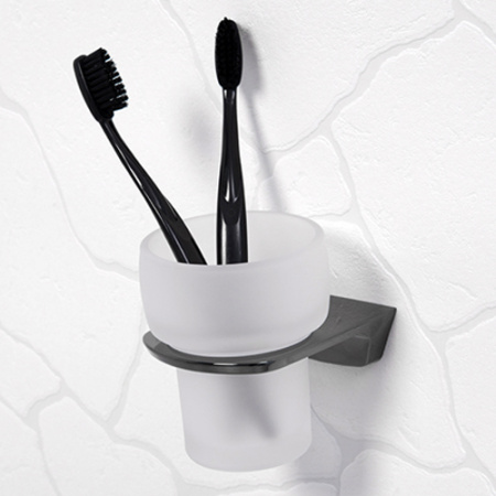 Стакан для зубных щеток WasserKRAFT Glan K-5128 черный глянец фото