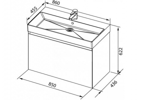 Тумба с раковиной Aquanet Йорк 85 00212593 фото