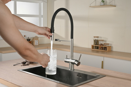 Смеситель для кухни с подключением к фильтру Vincea VKF-120CH хром фото