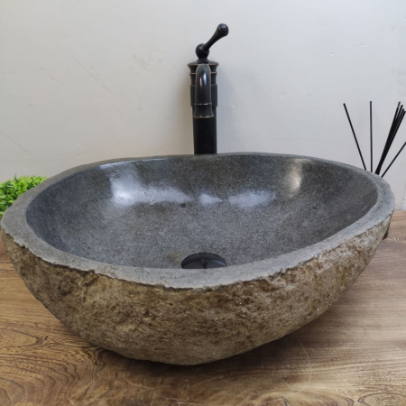 Накладная раковина из речного камня RS01169 (51*45*15) C20 фото