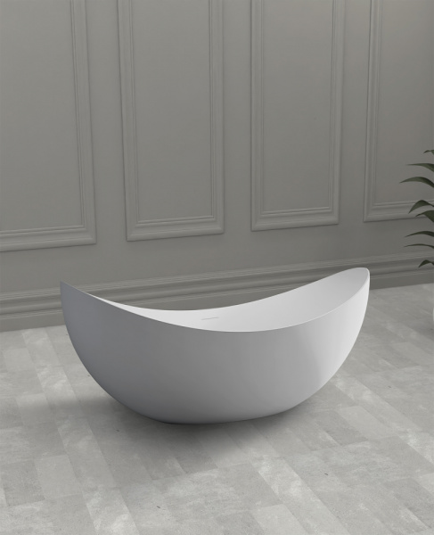 Ванна из искусственого камня Abber Stein AS9633 180x80 белая матовая фото