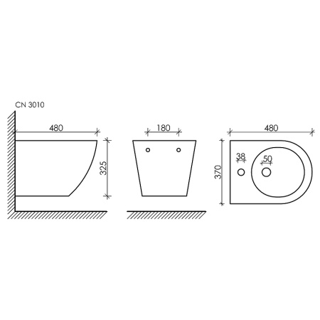 Биде Ceramica Nova Forma CN3010 подвесное Белое фото