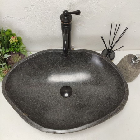 Накладная раковина из речного камня RS01476 (58*41*15) F23 фото