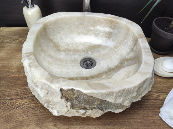 Накладная раковина из оникса Indo Erozy Бавиан EO-00049 фото