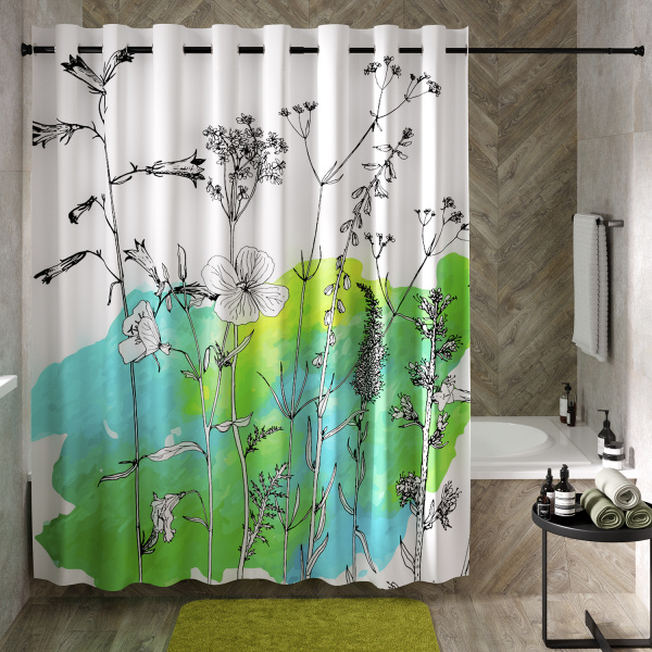 Текстильная шторка для ванны WasserKRAFT Dill SC-39103 фото
