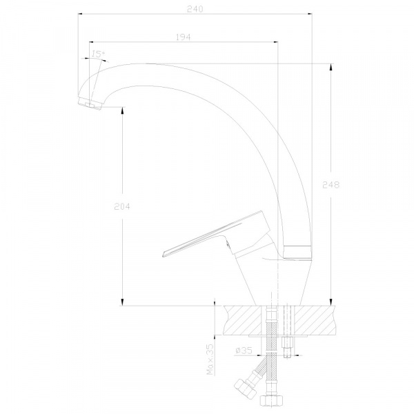 Смеситель для кухни Rossinka RS 28 RS28-23 фото
