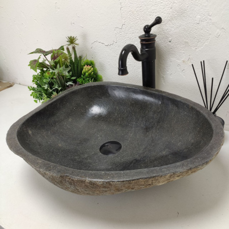 Накладная раковина из речного камня RS01471 (54*44*15) B102 фото