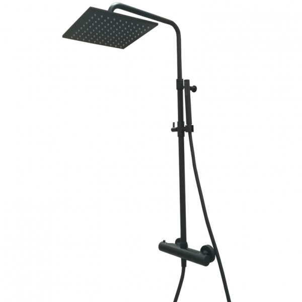 Душевая система Webert Elio EL980515560METAL Черный матовый с верхним душем металл фото